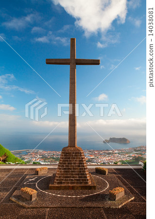 The view from the little church Ermida da Nossa Senhora da Paz near Vila Franca do Campo at Sao Migu 14038081