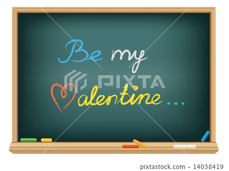Drawing be my valentine by a chalk Drawing be my valentine by a chalk 14038419