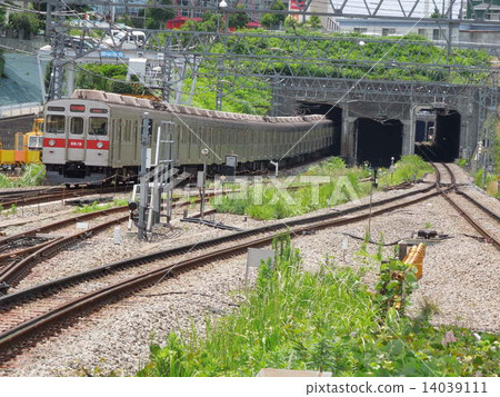 Den-en-Michi line 8500 series train Tokyu Japan Den-en-Michi line 8500 series train Tokyu Japan 14039111