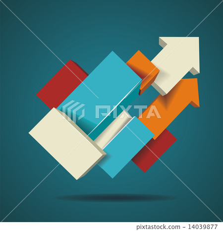 Abstract distortion from arrow shape background 14039877