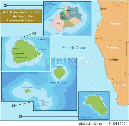 Saint Helena, Ascension and Tristan da Cunha map 14041522