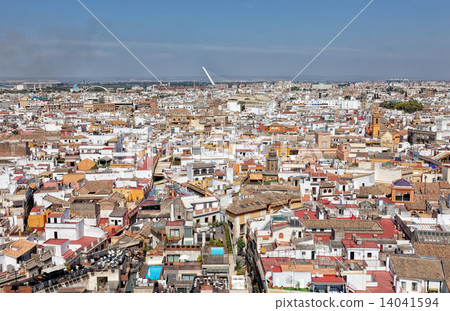 top view on the city of Seville in Spain top view on the city of Seville in Spain 14041594