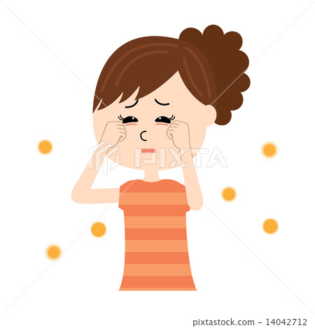 一名年輕女子的眼睛患有過敏症 一名年輕女子的眼睛患有過敏症 14042712