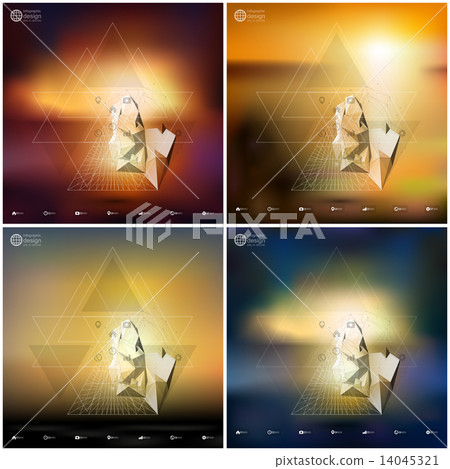 Abstract 3D pyramids. Infographic templates set for business or science design 14045321