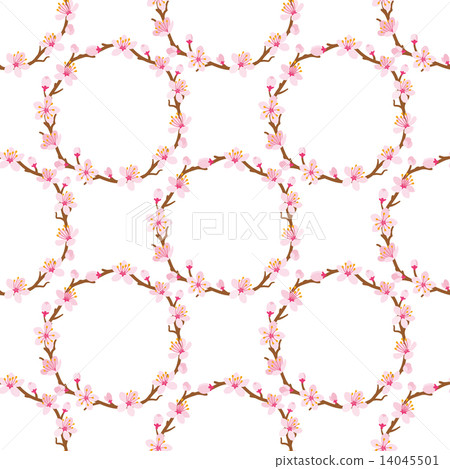 Cherry wreath seamless pattern 14045501