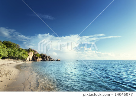 Anse Source d'Argent beach, La Digue island, Seyshelles 14046077