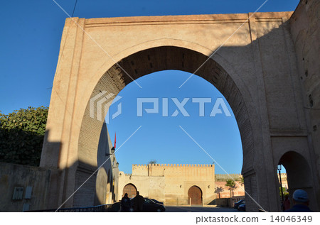 世界遺產梅克內斯梅迪納的城堡門 14046349