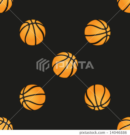 Universal vector basketball seamless patterns tiling. Sport theme with balls. 14046886
