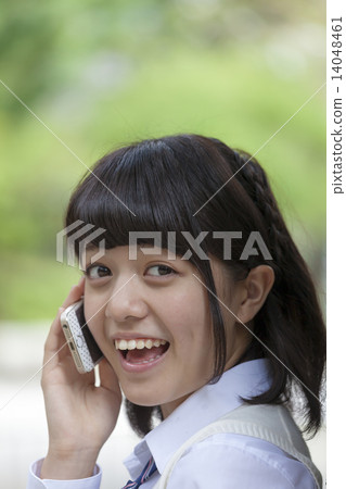 學校女孩智能手機 14048461