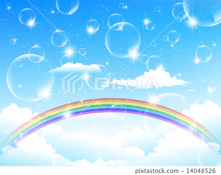 天空彩虹背景 14048526