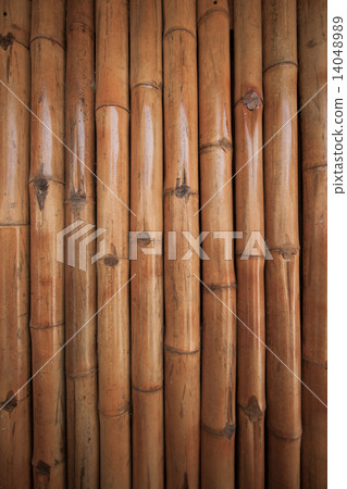 Bamboo wall background in the building. Close up bamboo wall. 14048989
