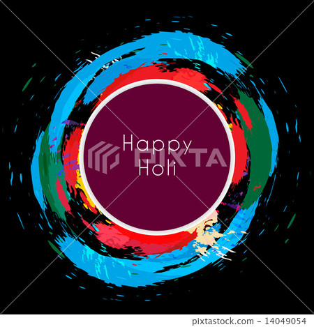happy holi around colorful splashes 14049054