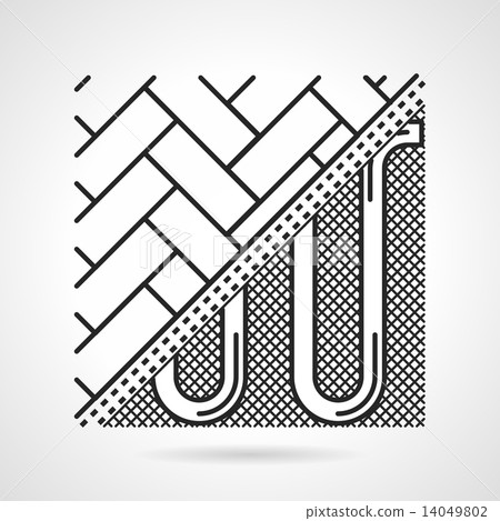 Black line vector icon for underfloor heating 14049802
