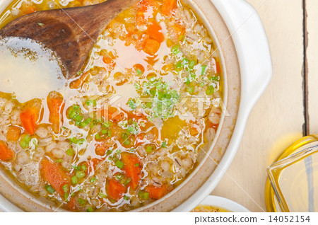 Syrian barley broth soup Aleppo style Syrian barley broth soup Aleppo style 14052154