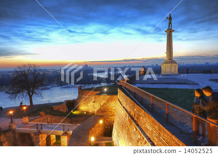Statue of Victory with a monument in capital city Belgrade, Serbia Statue of Victory with a monument in capital city Belgrade, Serbia 14052525