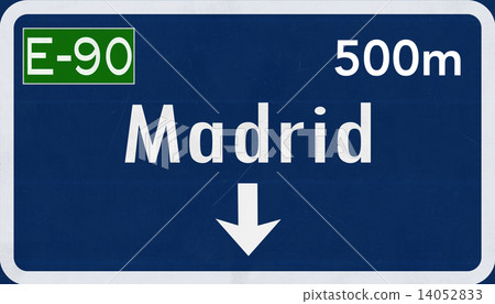 Madrid Spain Highway Road Sign Madrid Spain Highway Road Sign 14052833