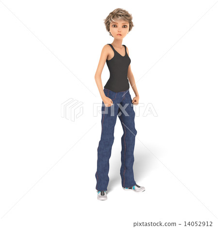 Boyish fashion female 3DCG illustration material Boyish fashion female 3DCG illustration material 14052912