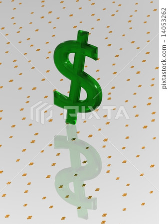 Big three-dimensional green dollar sign 14053262