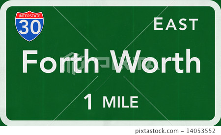 Forth Worth USA Interstate Highway Sign 14053552