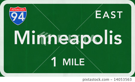 Minneapolis USA Interstate Highway Sign 14053563
