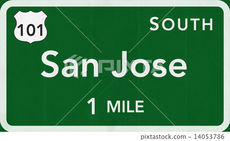 San Jose USA Highway Sign 14053786
