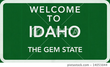 Idaho USA State Welcome to Highway Road Sign Illustration  14053844