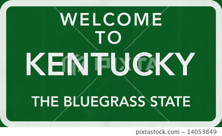 Kentucky USA State Welcome to Highway Road Sign Illustration  14053849