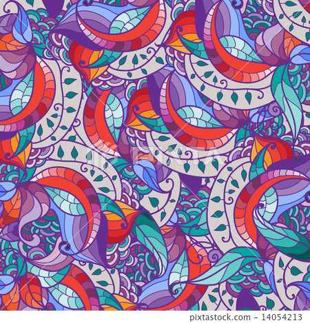 Vector texture with abstract plants. 14054213