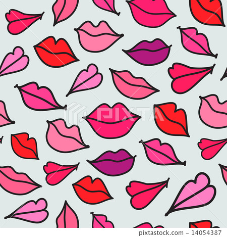 vector red hand drawn kisses vector red hand drawn kisses 14054387