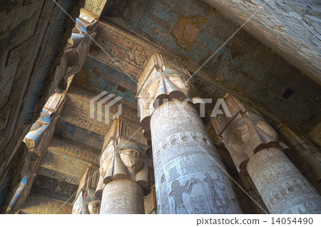 Interior of ancient egypt temple in Dendera Interior of ancient egypt temple in Dendera 14054490