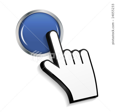 Mouse Hand Cursor on Circle Glossy Button Vector Illustration Mouse Hand Cursor on Circle Glossy Button Vector Illustration 14055233