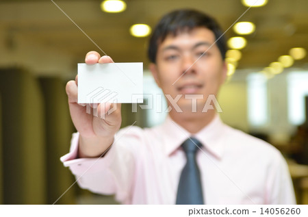 Businessman hold business card , contact us concept Businessman hold business card , contact us concept 14056260