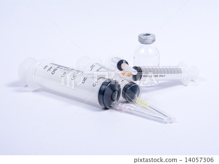 medical ampoules and syringe 14057306
