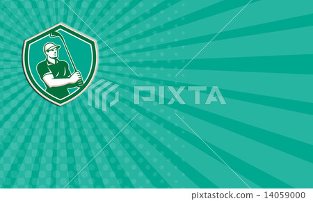 Business card Golfer Tee Off Golf Shield Retro Business card Golfer Tee Off Golf Shield Retro 14059000