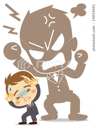 一個年輕的商人,他的老闆生氣 一個年輕的商人,他的老闆生氣 14059481