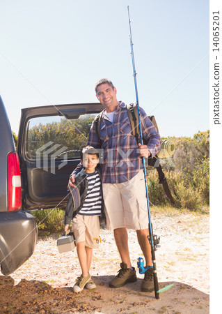 Father and son on a fishing trip 14065201