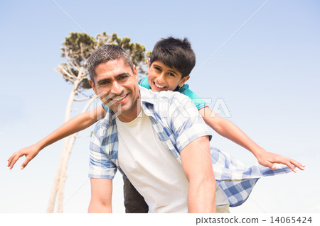 Father and son in the countryside 14065424