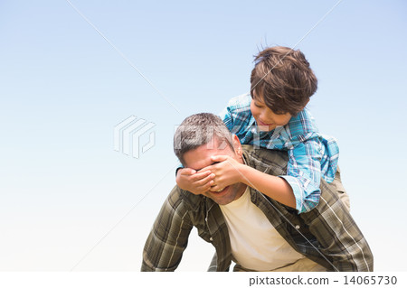 Father and son in the countryside 14065730
