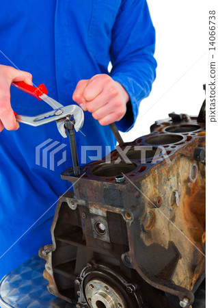 Male mechanic repairing car engine Male mechanic repairing car engine 14066738