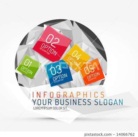 Modern polygonal origami paper infographics 14066762