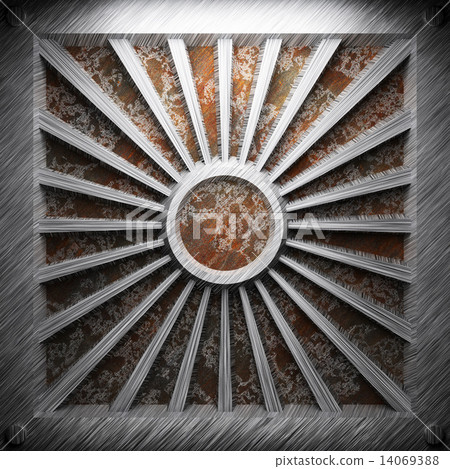 aluminum and rusty metal plate 14069388