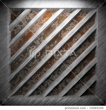 aluminum and rusty metal plate 14069389