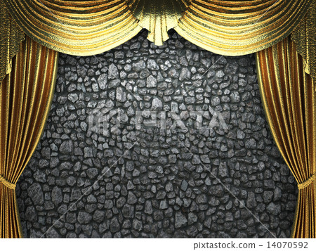 velvet curtain opening scene 14070592