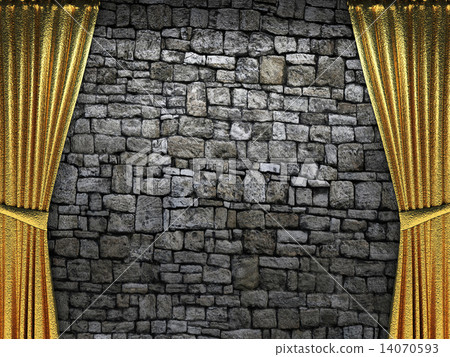 velvet curtain opening scene 14070593