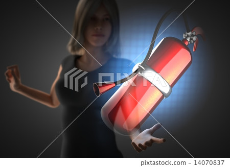 woman and futusistic hologram 14070837