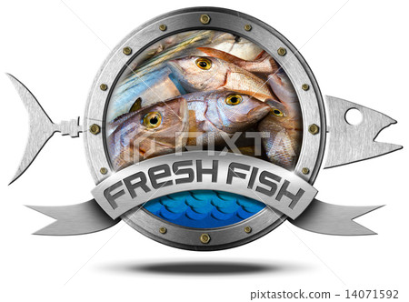 Fresh Fish - Metal Icon - Stock Illustration [14071592] - PIXTA