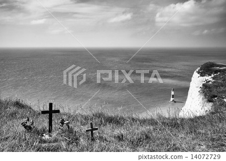 Suicide memorials, Beachy Head, Sussex, England Suicide memorials, Beachy Head, Sussex, England 14072729