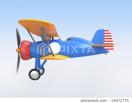 Retro biplane flying in the sky Retro biplane flying in the sky 14072735