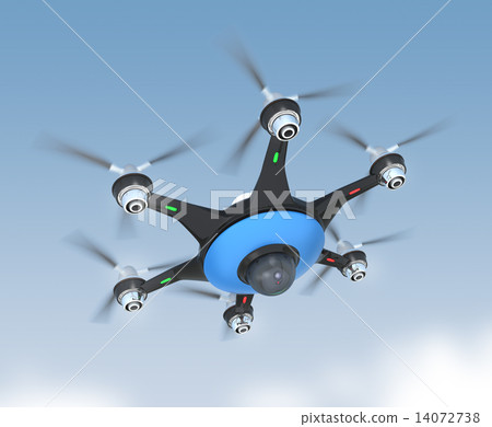 Drone with surveillance camera. Concept of the new security system 14072738