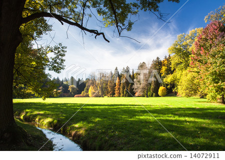 Detail of Pruhonice Castle in autumn 14072911
